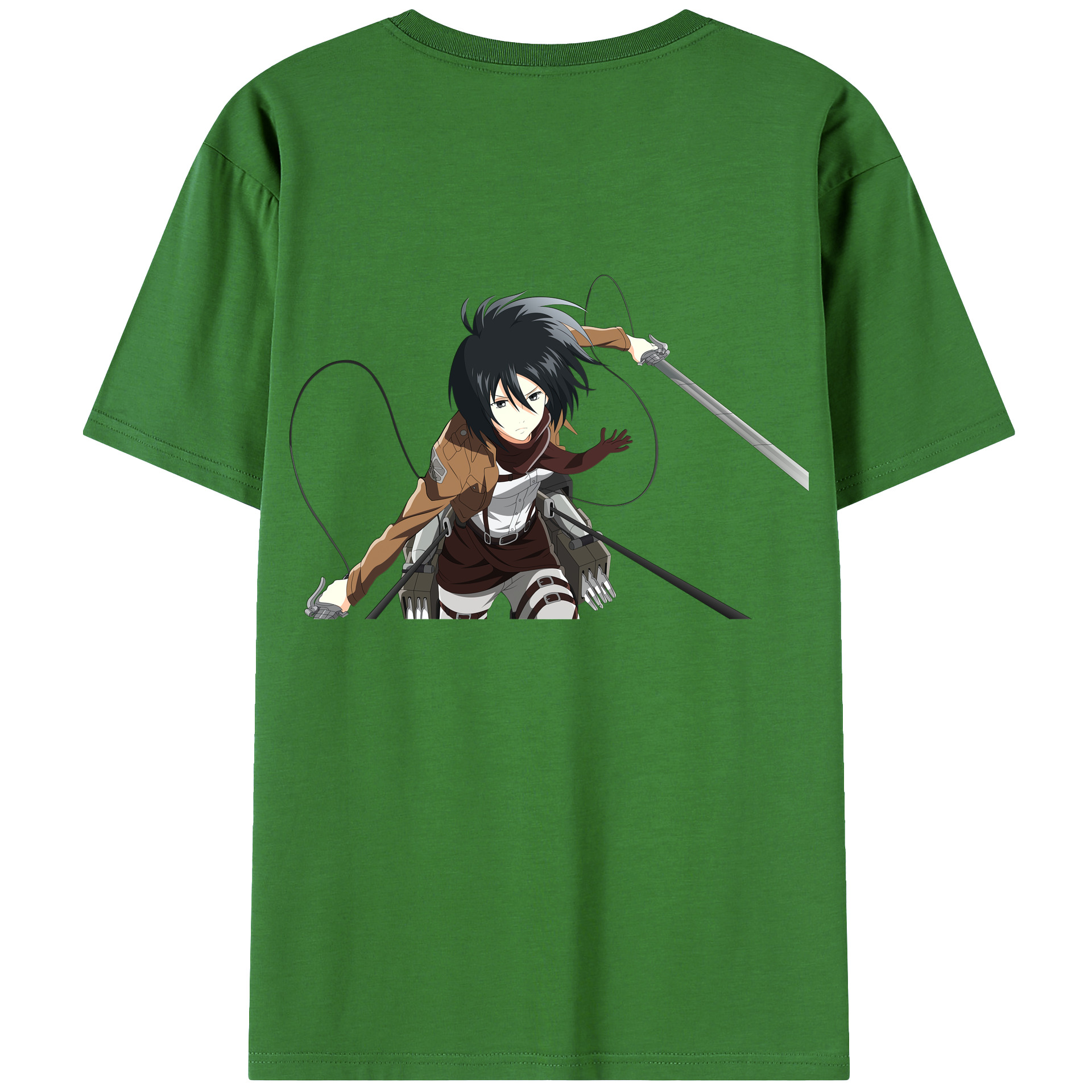 （画像用） 進撃の巨人 ミカサ·アッカーマン Attack on Titan Mikasa Ackerman レディース半袖Tシャツ(バックプリント)